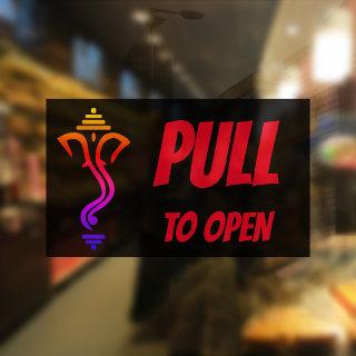 PULL TO OPEN Ganesha DOOR Rectangular Sticker