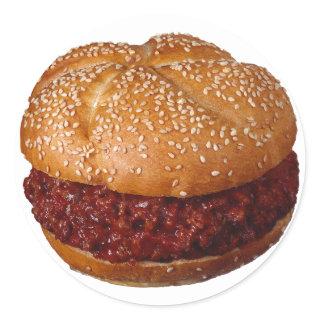 Pulled Pork Sandwich Classic Round Sticker