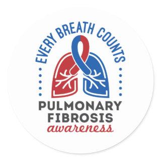 Pulmonary Fibrosis Awareness Every Breath Counts Classic Round Sticker
