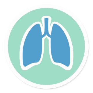 Pulmonology or pulmonologist lung logo round classic round sticker