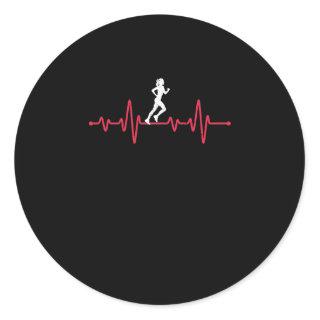 Pulse runner funny athletics jogging classic round sticker