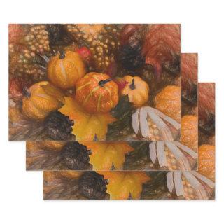 Pumpkin Autumn Burnt Orange Vintage Antique Art  Sheets