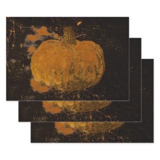 Pumpkin Autumn Vintage Orange Black Grunge Texture  Sheets