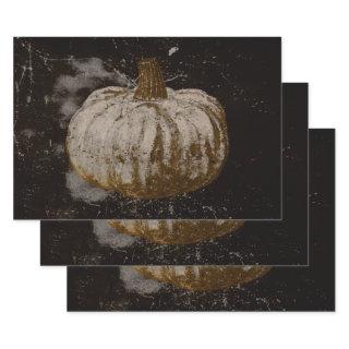 Pumpkin Autumn Vintage White Sepia Black Texture  Sheets
