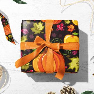 Pumpkin Berry Gift Wrap | Autumn Gift Wrap Paper