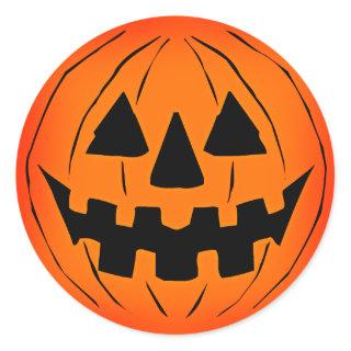 Pumpkin Face Classic Round Sticker