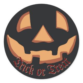 Pumpkin face for Halloween Classic Round Sticker