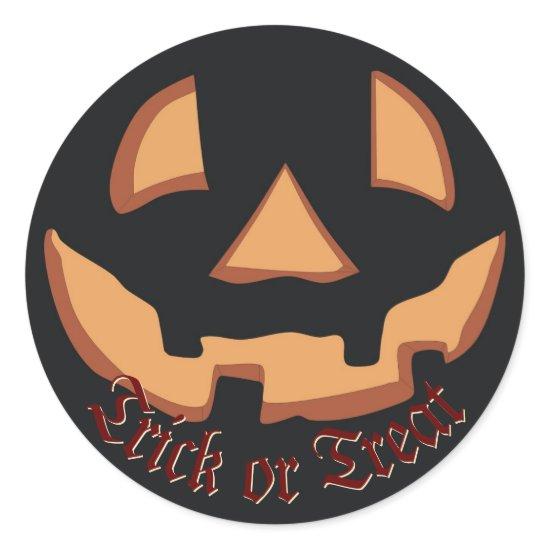 Pumpkin face for Halloween Classic Round Sticker