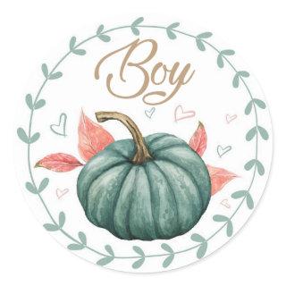 Pumpkin Gender Team Boy Reveal Stickers