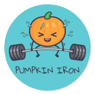 Pumpkin Iron Pun Classic Round Sticker