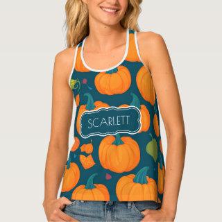 Pumpkin Mosaic Colorful Personalized Pattern Tank Top