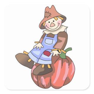 Pumpkin on Scarecrow Square Sticker