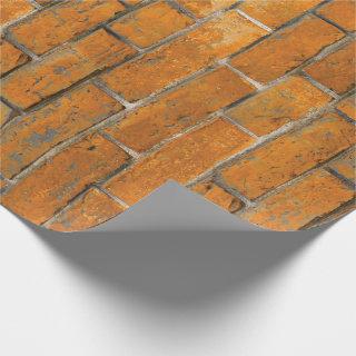 Pumpkin Orange Brick Wall Pattern