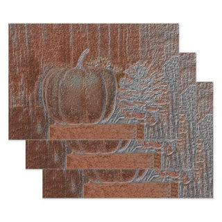 Pumpkin Orange Silver Metallic Elegant Autumn  Sheets