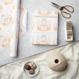 Pumpkin Toile Crest Elegant Boy Baby Shower