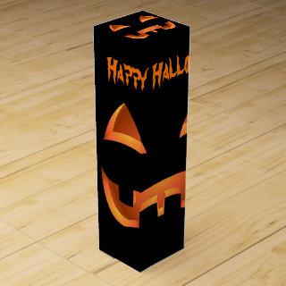 Pumpkin Wine Box Jack-O-Lantern Halloween Gift Box