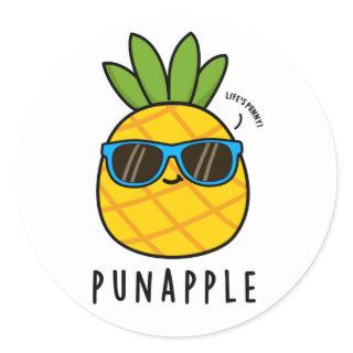 Pun-apple Funny Fruit Pineapple Pun  Classic Round Sticker