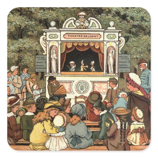 Punch and Judy Puppet Show" Square Sticker