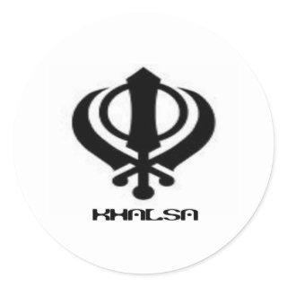 Punjabi Khanda Sikh Khalsa Design Merchandise Classic Round Sticker