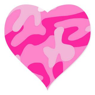 Punk Pink Camo Heart Sticker