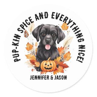 Pup-kin spice and everything nice! Halloween Classic Round Sticker