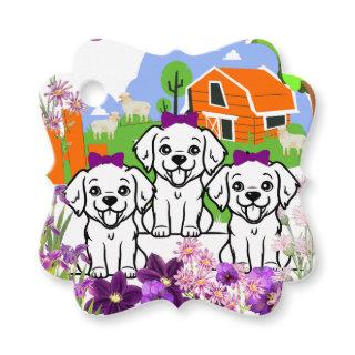 Puppies fancy favor tags