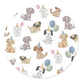 Puppy Birthday Party Stickers