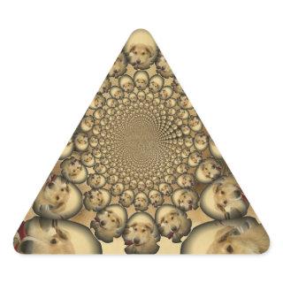 Puppy Kaleidoscope Art Print Triangle Sticker