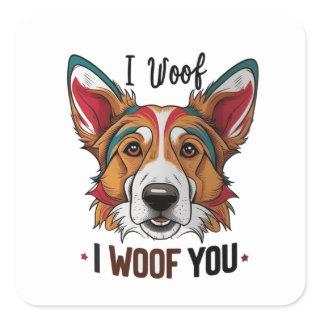 Puppy Love Vibes Square Sticker