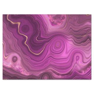 Purple Amethyst And Gold Abstract Agate Tissue Paper