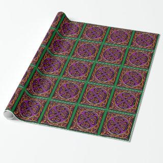 Purple and black celtic knot antique square design