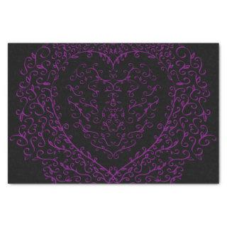 Purple and Black Heart Gothic Wedding Tissue Paper