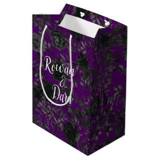 Purple  and Black Rose Gothic Wedding Gift Bag