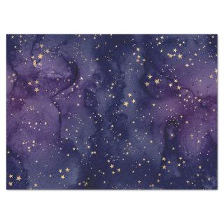 Purple and Blue Galaxy with Stars Decoupage Tissue Paper