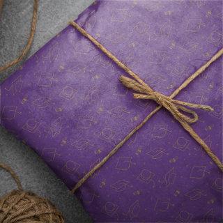 Purple and Gold Graduation Cap Toss Tissue Paper