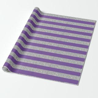 Purple and Silver Glitter Stripes