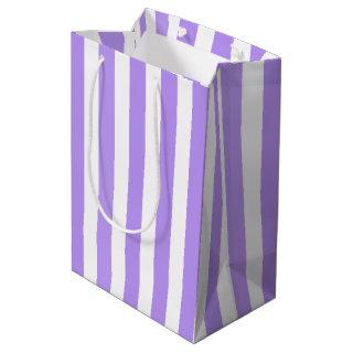 Purple and white candy stripes medium gift bag