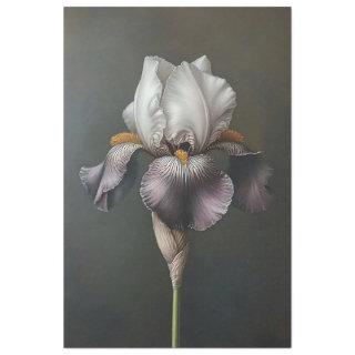 Purple and White Iris Botanical Painting Decoupage Tissue Paper