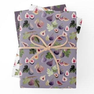 Purple and White Watercolor Figs  Sheets