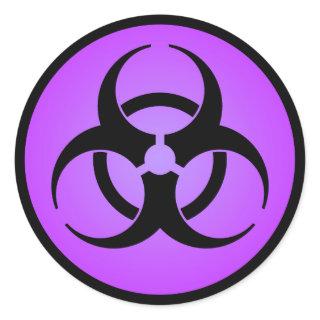 Purple Biohazard Symbol Classic Round Sticker