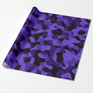 Purple Black Camouflage Print Pattern