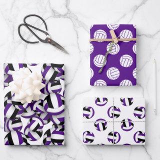 purple black coordinating color theme volleyball   sheets