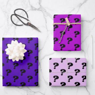 Purple & Black Cute Gift Wrapper (Question Mark)   Sheets