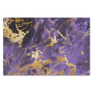 Purple Black Marble Faux Gold Glitter Pattern Tissue Paper