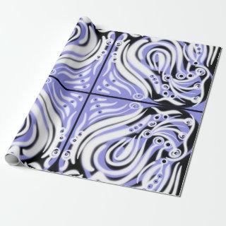 Purple Black White Curly Abstract Pattern