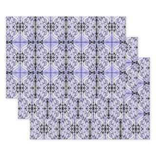 Purple Black White Curly Abstract Repeat Pattern   Sheets
