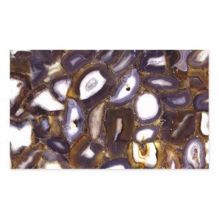 Purple Brown White Agate stone pattern  Rectangular Sticker