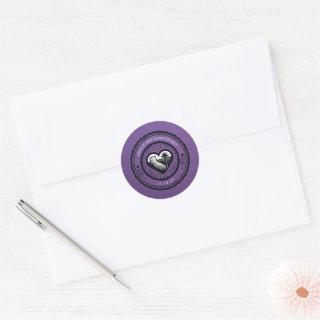 Purple California Passport Classic Round Sticker