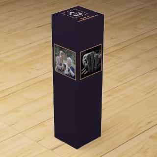 Purple Caregiver Custom Images & Text Thank You Wi Wine Box