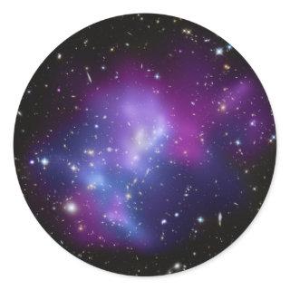 Purple Celestial Space Photo Blank Classic Round Sticker